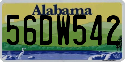 AL license plate 56DW542