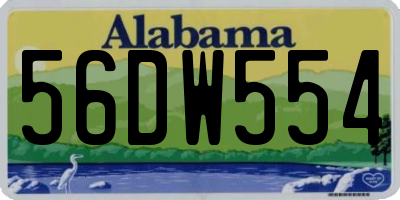 AL license plate 56DW554