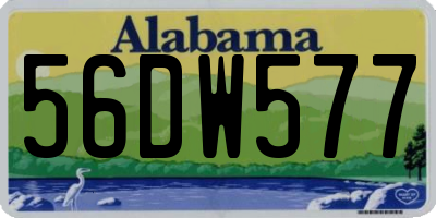 AL license plate 56DW577