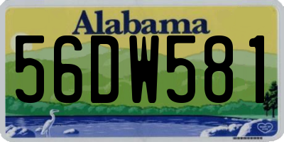 AL license plate 56DW581