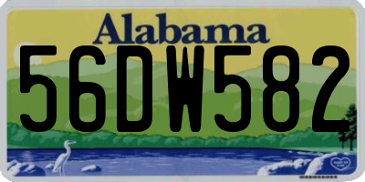 AL license plate 56DW582