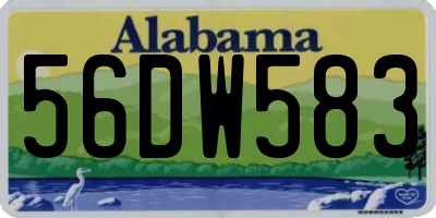 AL license plate 56DW583