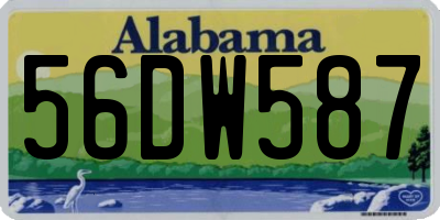 AL license plate 56DW587