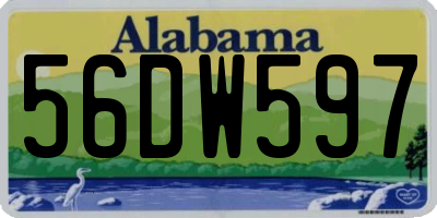 AL license plate 56DW597
