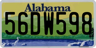 AL license plate 56DW598