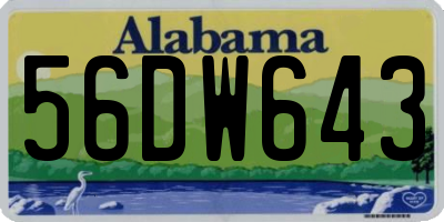 AL license plate 56DW643