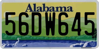 AL license plate 56DW645