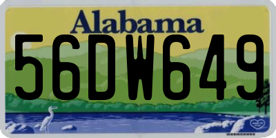 AL license plate 56DW649