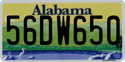 AL license plate 56DW650