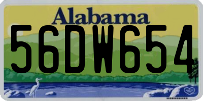 AL license plate 56DW654