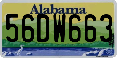 AL license plate 56DW663