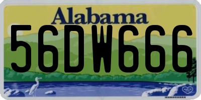 AL license plate 56DW666