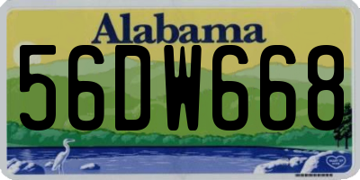 AL license plate 56DW668