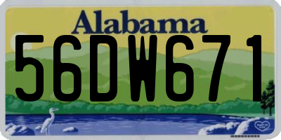 AL license plate 56DW671