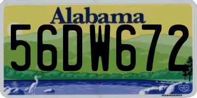 AL license plate 56DW672