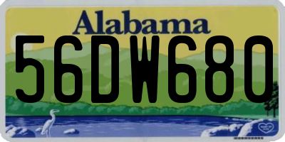 AL license plate 56DW680