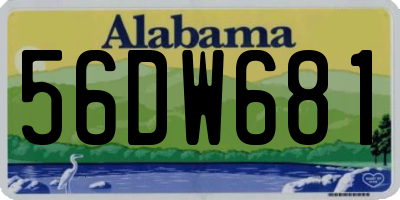 AL license plate 56DW681
