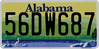 AL license plate 56DW687