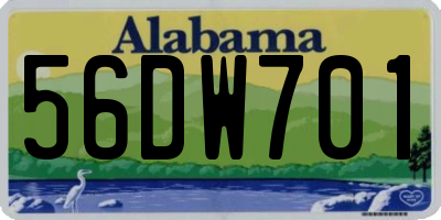 AL license plate 56DW701