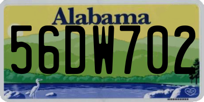 AL license plate 56DW702
