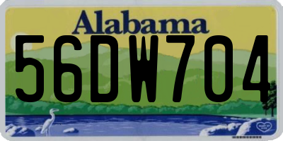 AL license plate 56DW704