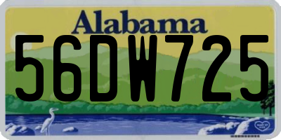 AL license plate 56DW725