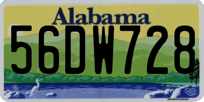 AL license plate 56DW728
