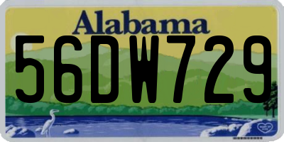 AL license plate 56DW729