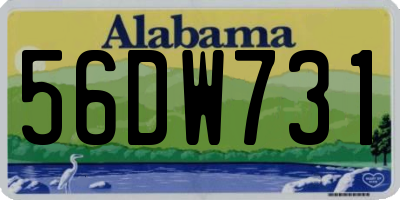 AL license plate 56DW731