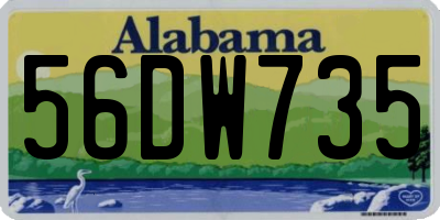 AL license plate 56DW735