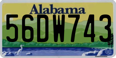 AL license plate 56DW743