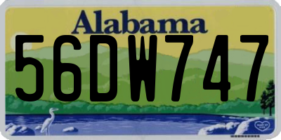AL license plate 56DW747