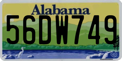 AL license plate 56DW749