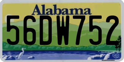 AL license plate 56DW752