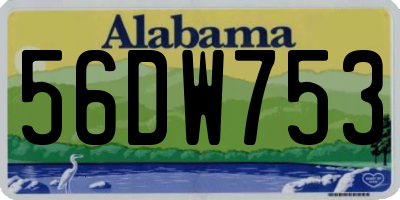 AL license plate 56DW753