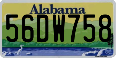 AL license plate 56DW758