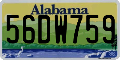 AL license plate 56DW759
