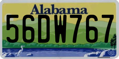 AL license plate 56DW767