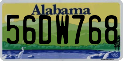 AL license plate 56DW768