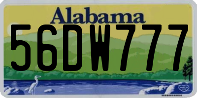 AL license plate 56DW777