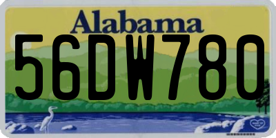 AL license plate 56DW780