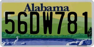 AL license plate 56DW781