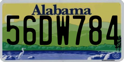 AL license plate 56DW784