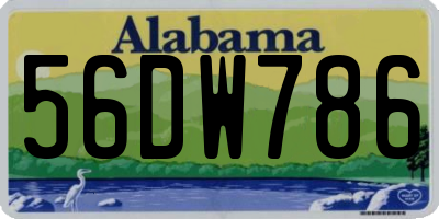 AL license plate 56DW786