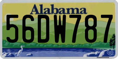 AL license plate 56DW787