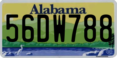 AL license plate 56DW788