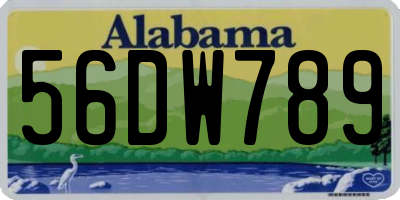 AL license plate 56DW789