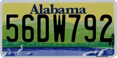 AL license plate 56DW792
