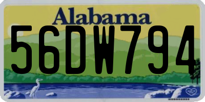 AL license plate 56DW794