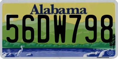 AL license plate 56DW798